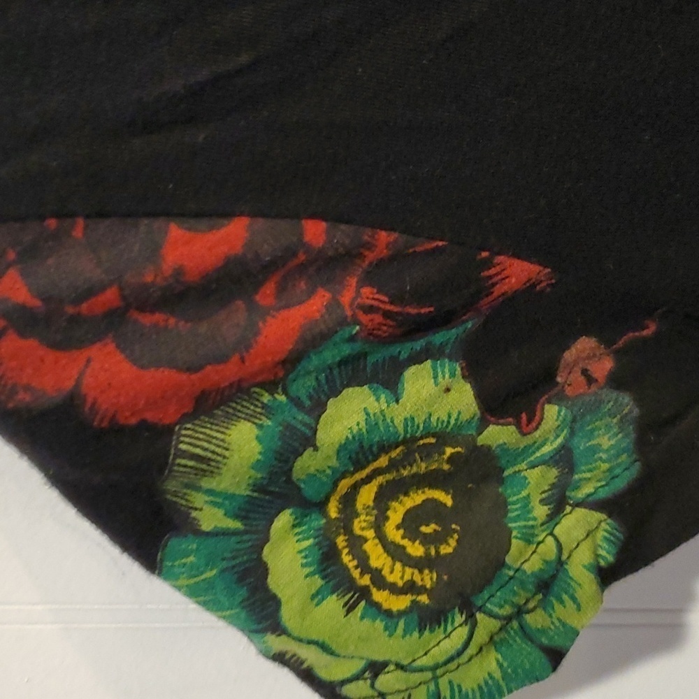 Desigual Black Tunic with Orange Floral and Gold Print - Picture 4 of 5